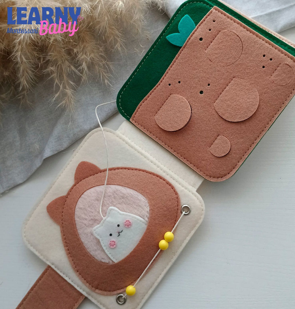 Custom Name Baby Busy Book for Girls, Montessori Busy Book, Felt Busy Book, First Birthday Gift for Girls QBLB45