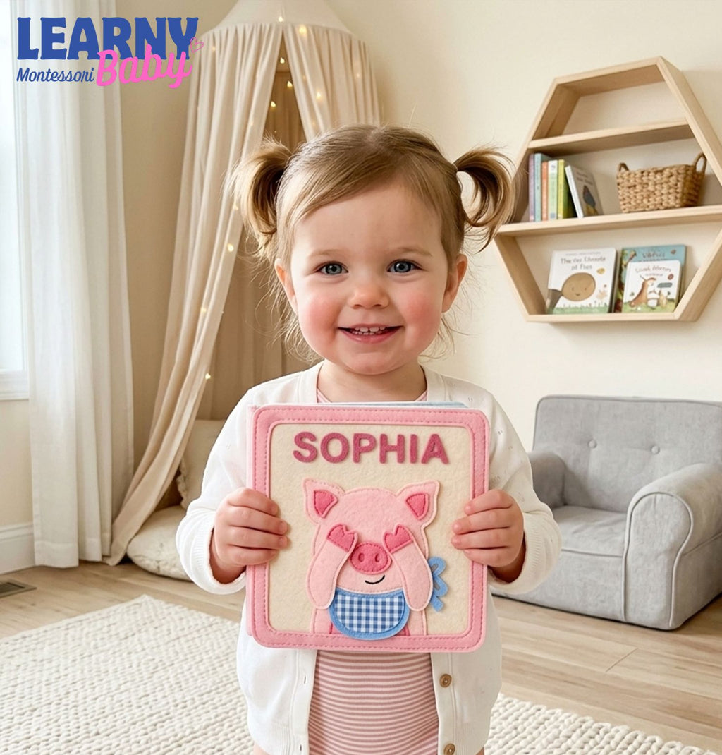 Custom Name Baby Busy Book for Girls, Montessori Busy Book, Felt Busy Book, First Birthday Gift for Girls QBLB45