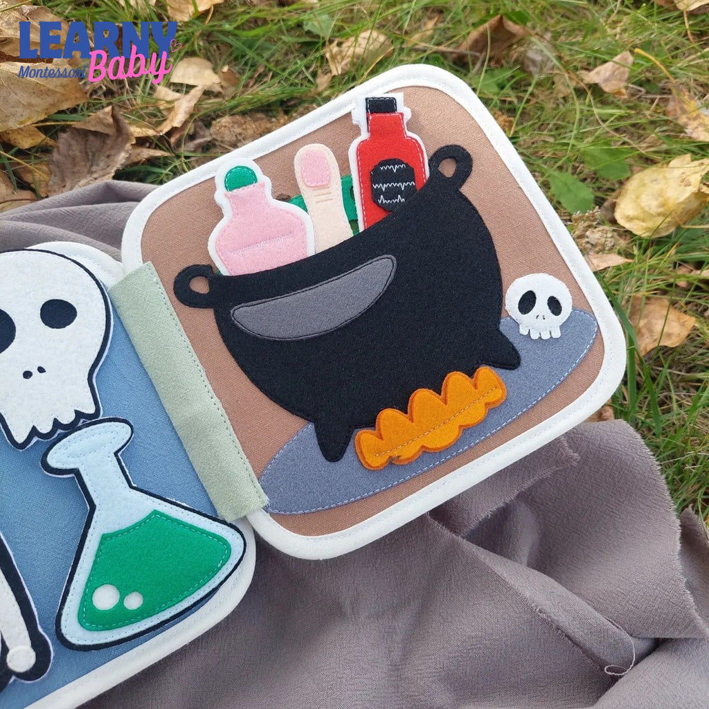 Personalized Halloween Quiet Book for Toddlers, Custom Name Busy Book, Ghost Boo Felt Activity Book, Baby Halloween Gift QBLB80