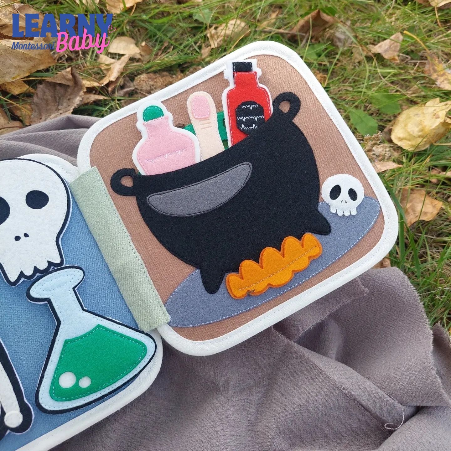 Personalized Halloween Quiet Book for Toddlers, Custom Name Busy Book, Ghost Boo Felt Activity Book, Baby Halloween Gift QBLB80