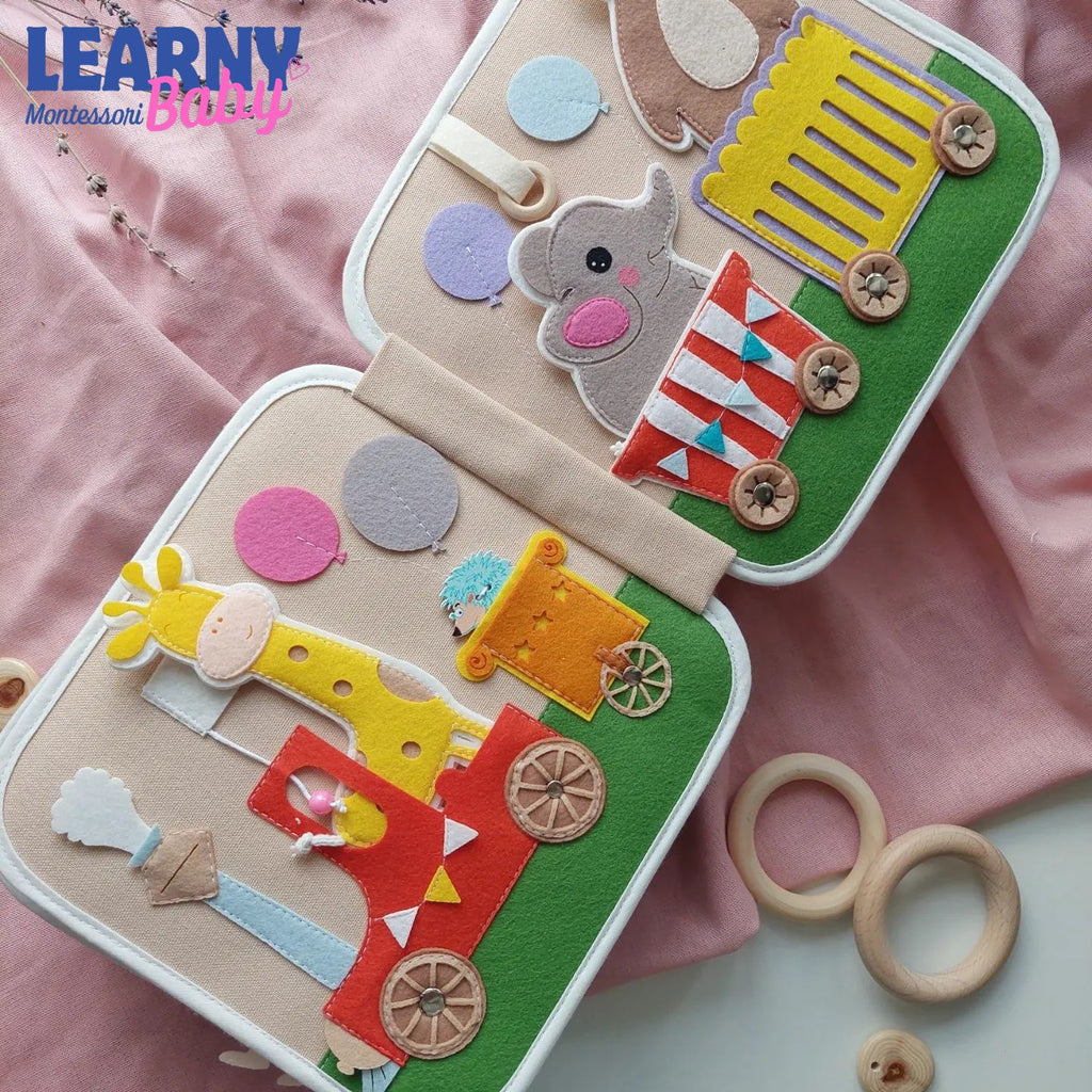 Circus Busy Book for Toddlers, Printable Preschool Learning Activities, Montessori Quiet Book, Fine Motor Skills, Colors, Shapes, Animals QBLB64