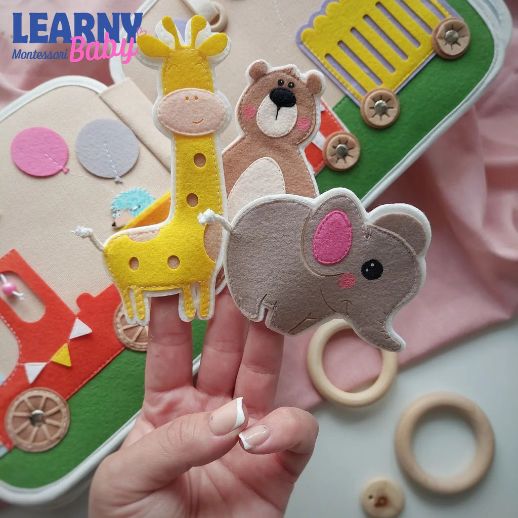 Circus Busy Book for Toddlers, Printable Preschool Learning Activities, Montessori Quiet Book, Fine Motor Skills, Colors, Shapes, Animals QBLB64