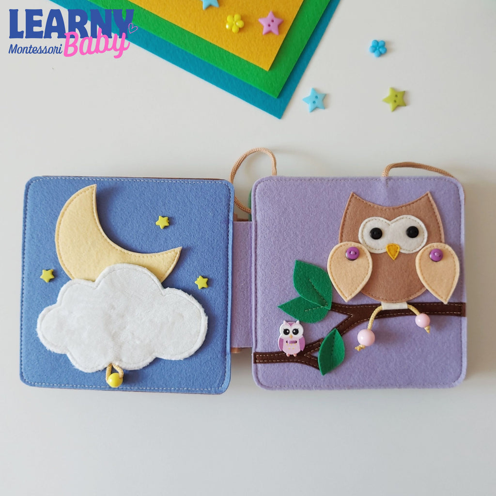Personalized Montessori Busy Book for Toddlers, Felt Busy Book, Baby Busy Book, Fine Motor Skills Learning Toy QBLB46