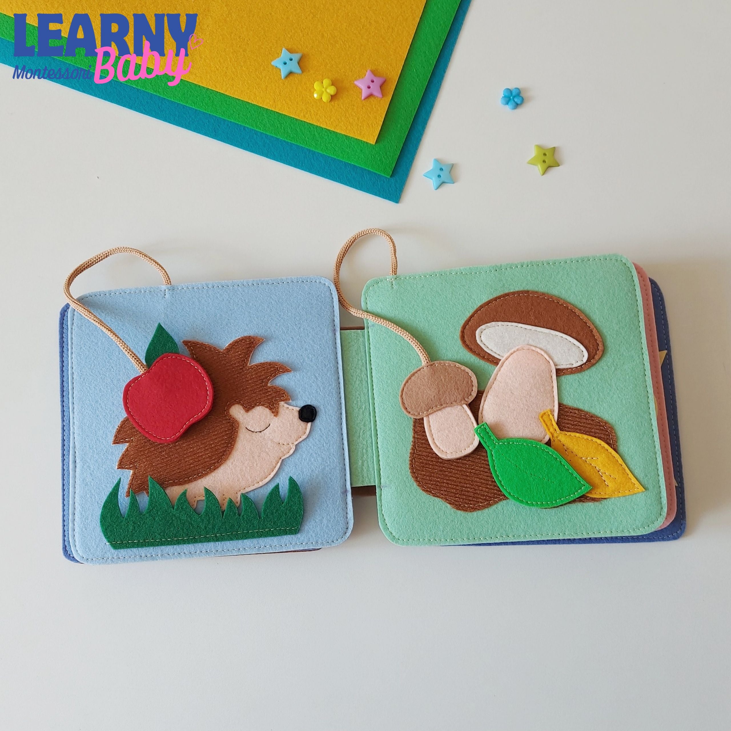 Personalized Montessori Busy Book for Toddlers, Felt Busy Book, Baby Busy Book, Fine Motor Skills Learning Toy QBLB46
