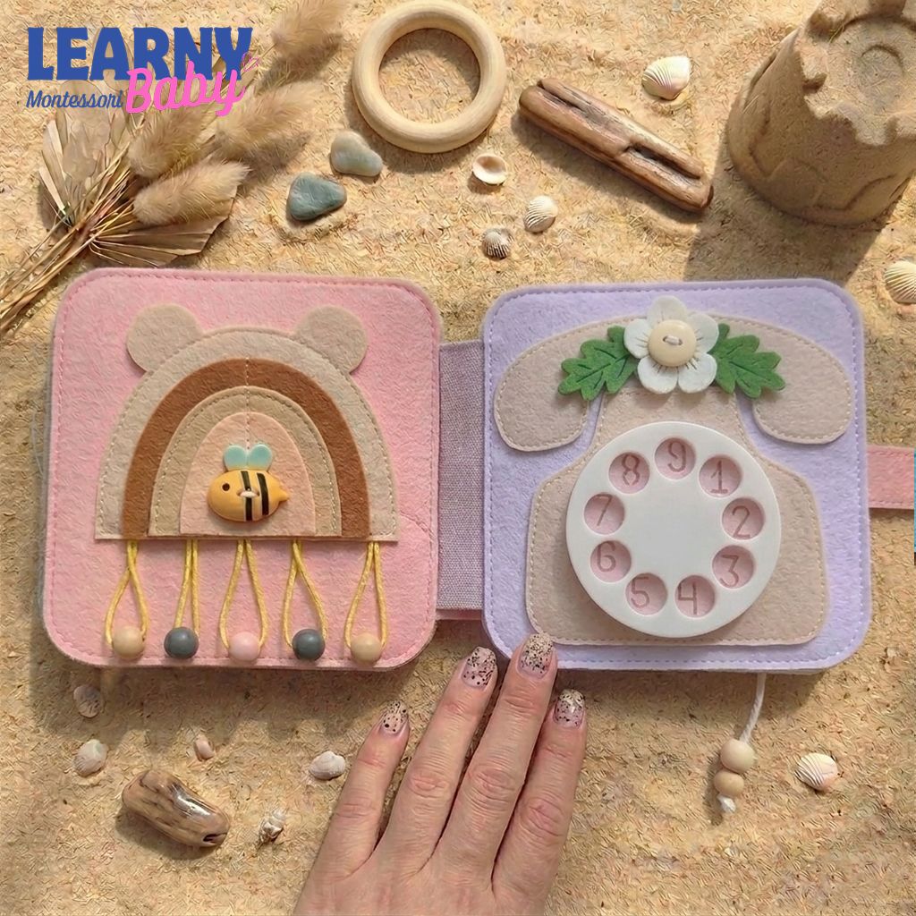 Personalized Montessori Busy Book for Toddlers, Felt Busy Book, Baby Busy Book, Sensory Learning Travel Toy QBLB48