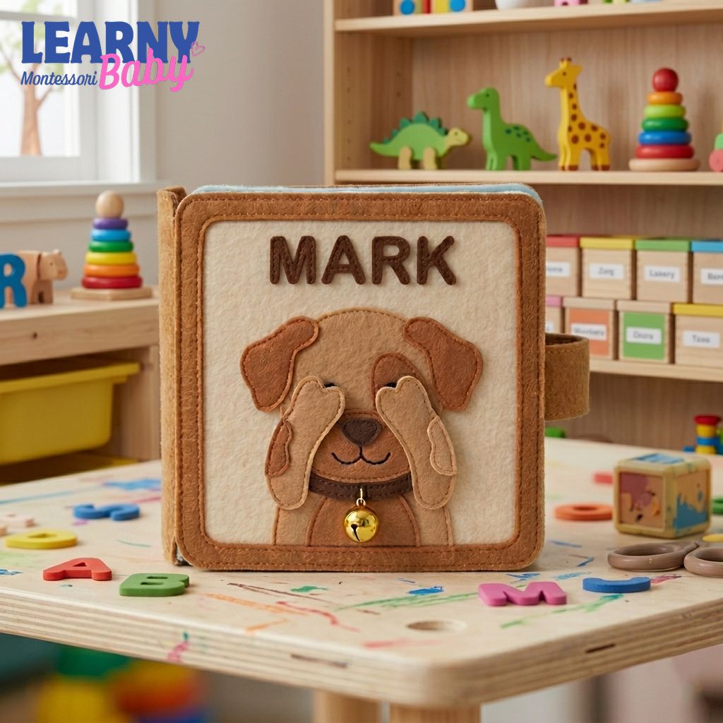 Personalized Montessori Busy Book for Toddlers, Felt Busy Book, Baby Busy Book, Fine Motor Skills Learning Toy QBLB46