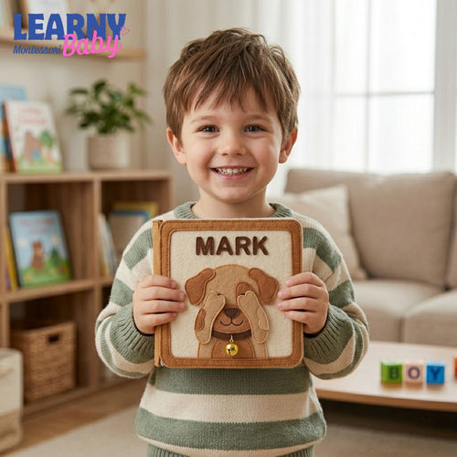 Personalized Montessori Busy Book for Toddlers, Felt Busy Book, Baby Busy Book, Fine Motor Skills Learning Toy QBLB46
