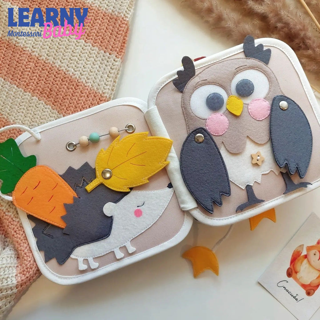 Personalized Felt Quiet Book, Handmade Toddler Busy Book, Montessori Sensory Activity Book, Baby Learning Toy Gift QBLB57
