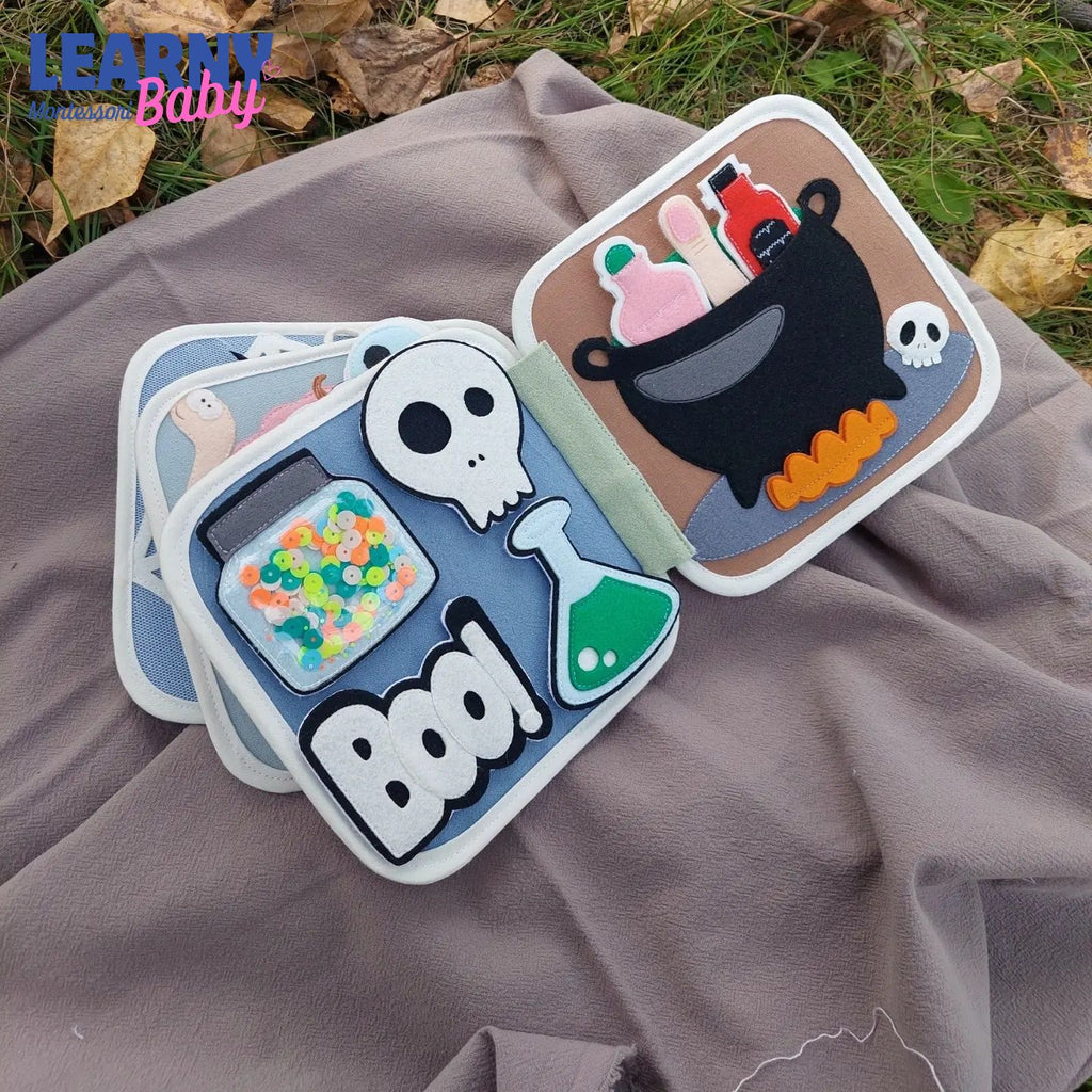Personalized Halloween Quiet Book for Toddlers, Custom Name Busy Book, Ghost Boo Felt Activity Book, Baby Halloween Gift QBLB80