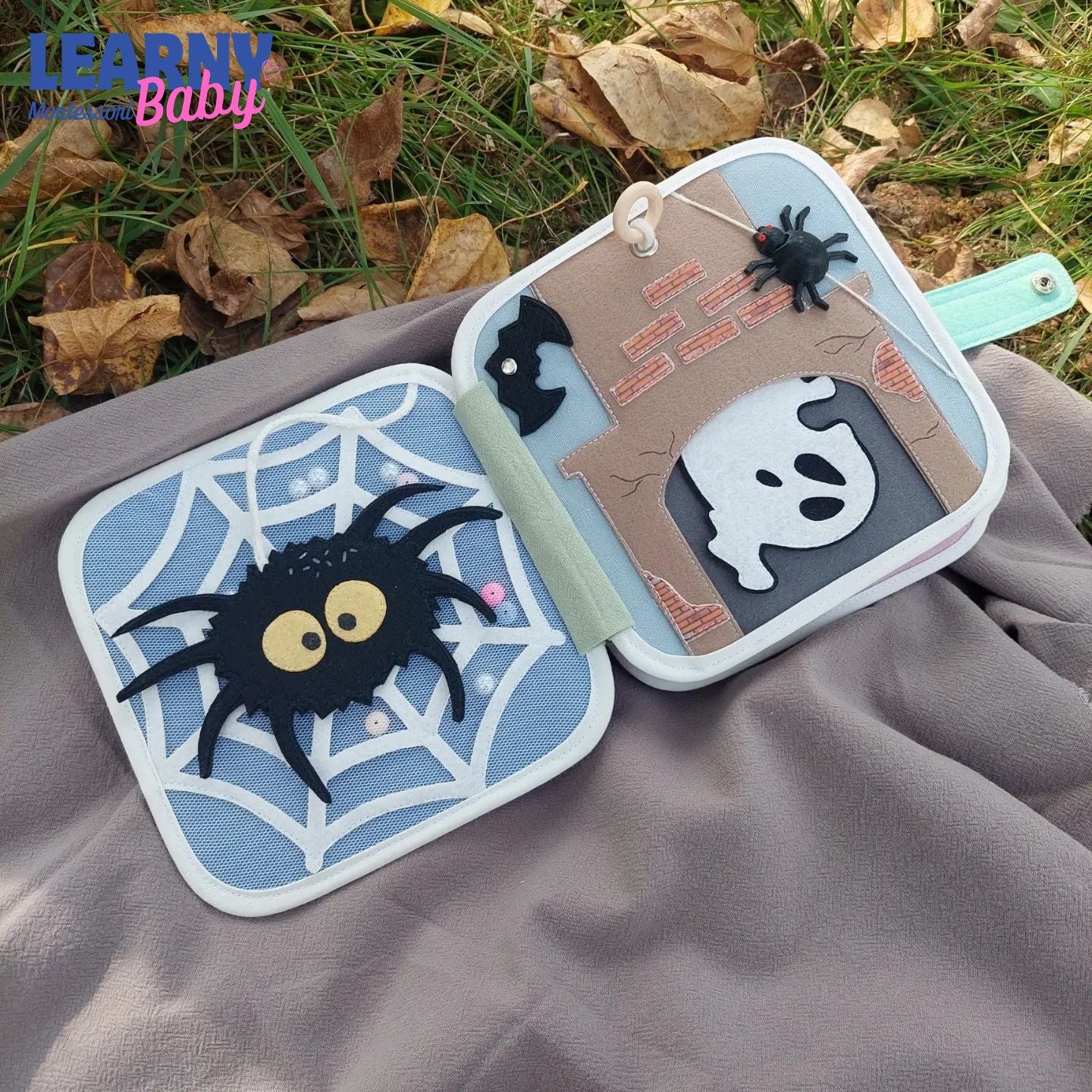Personalized Halloween Quiet Book for Toddlers, Custom Name Busy Book, Ghost Boo Felt Activity Book, Baby Halloween Gift QBLB80
