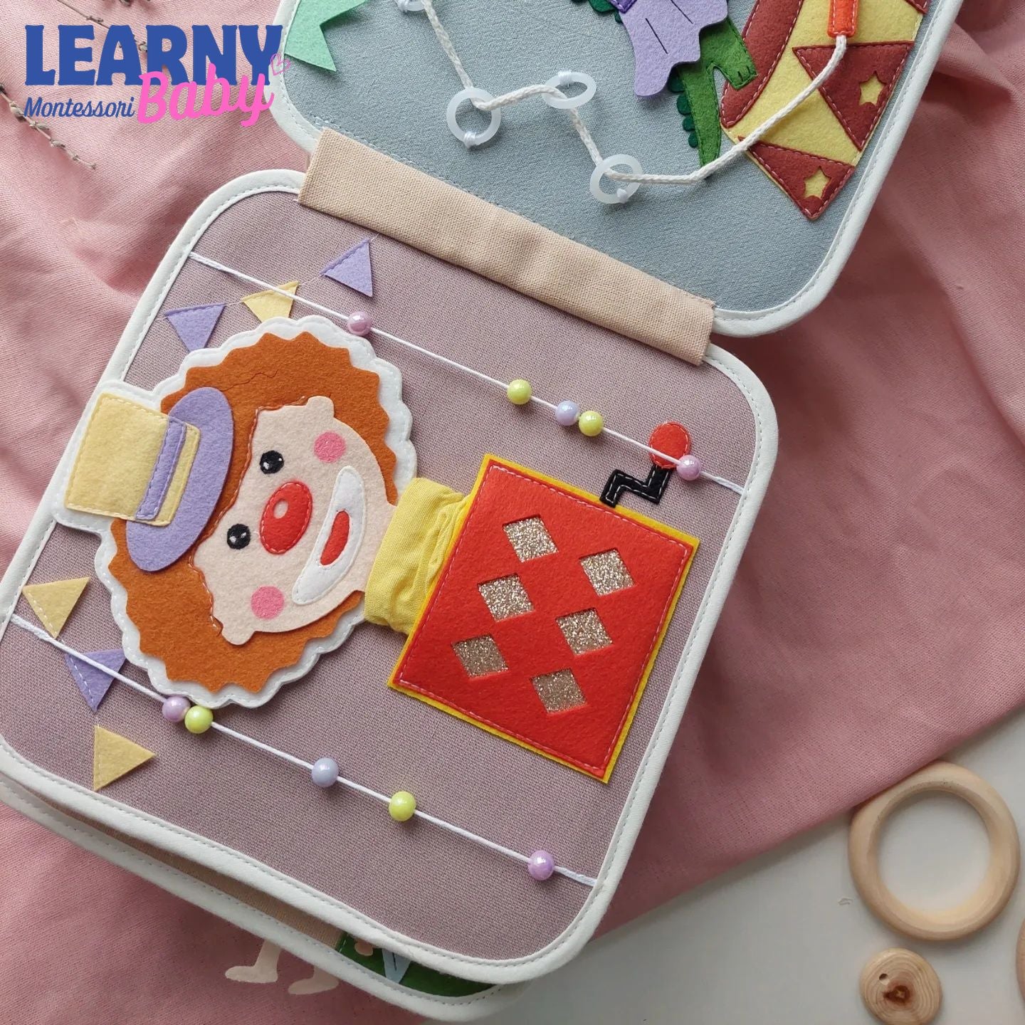 Circus Busy Book for Toddlers, Printable Preschool Learning Activities, Montessori Quiet Book, Fine Motor Skills, Colors, Shapes, Animals QBLB64