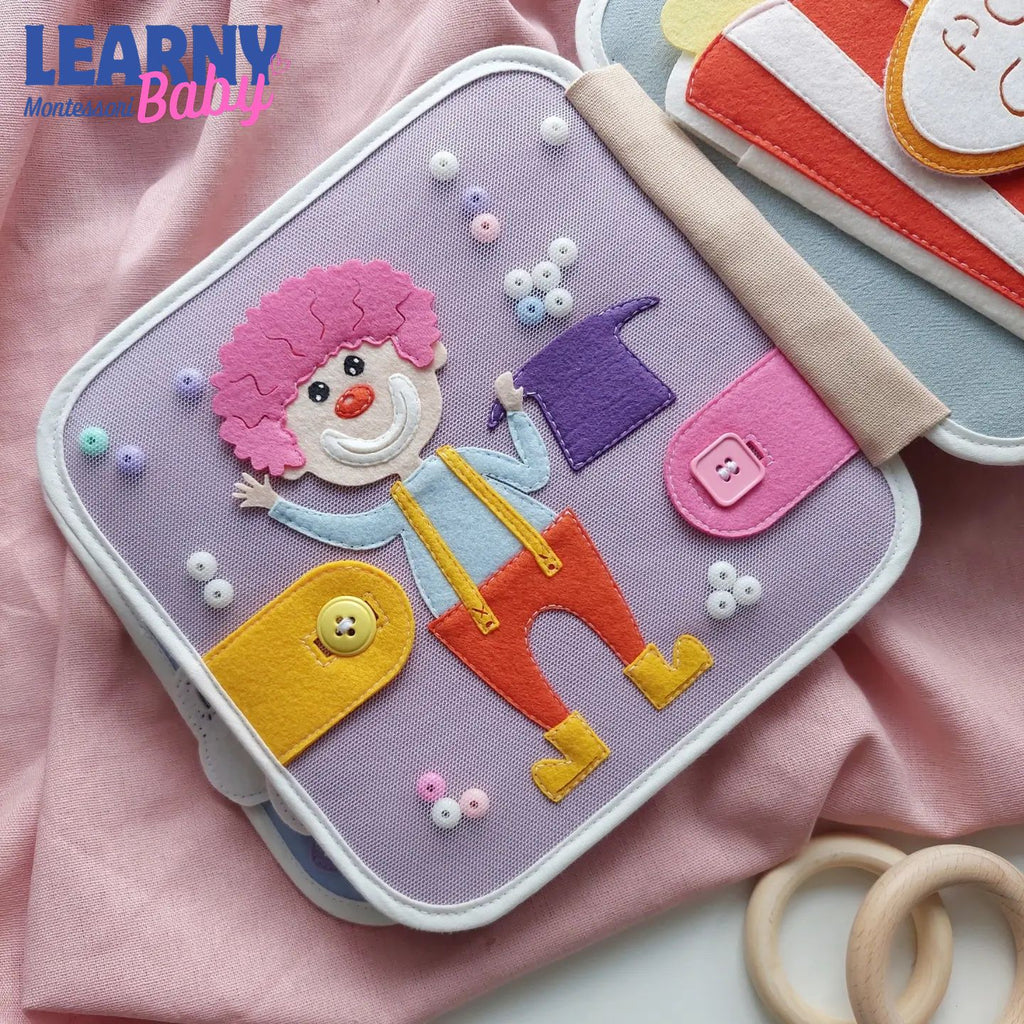 Circus Busy Book for Toddlers, Printable Preschool Learning Activities, Montessori Quiet Book, Fine Motor Skills, Colors, Shapes, Animals QBLB64