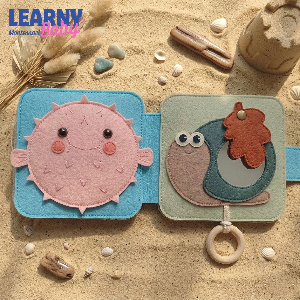 Personalized Montessori Busy Book for Toddlers, Felt Busy Book, Baby Busy Book, Sensory Learning Travel Toy QBLB48