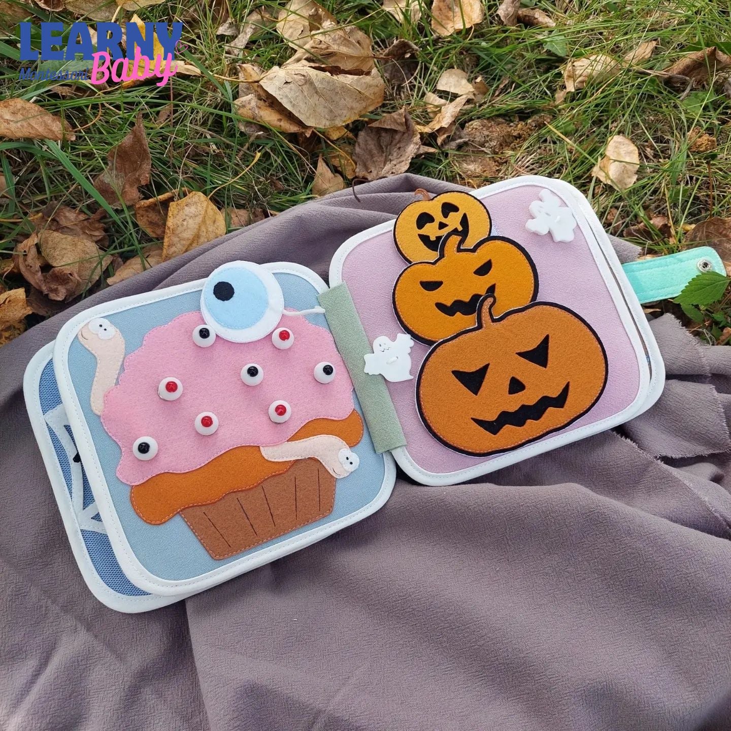 Personalized Halloween Quiet Book for Toddlers, Custom Name Busy Book, Ghost Boo Felt Activity Book, Baby Halloween Gift QBLB80