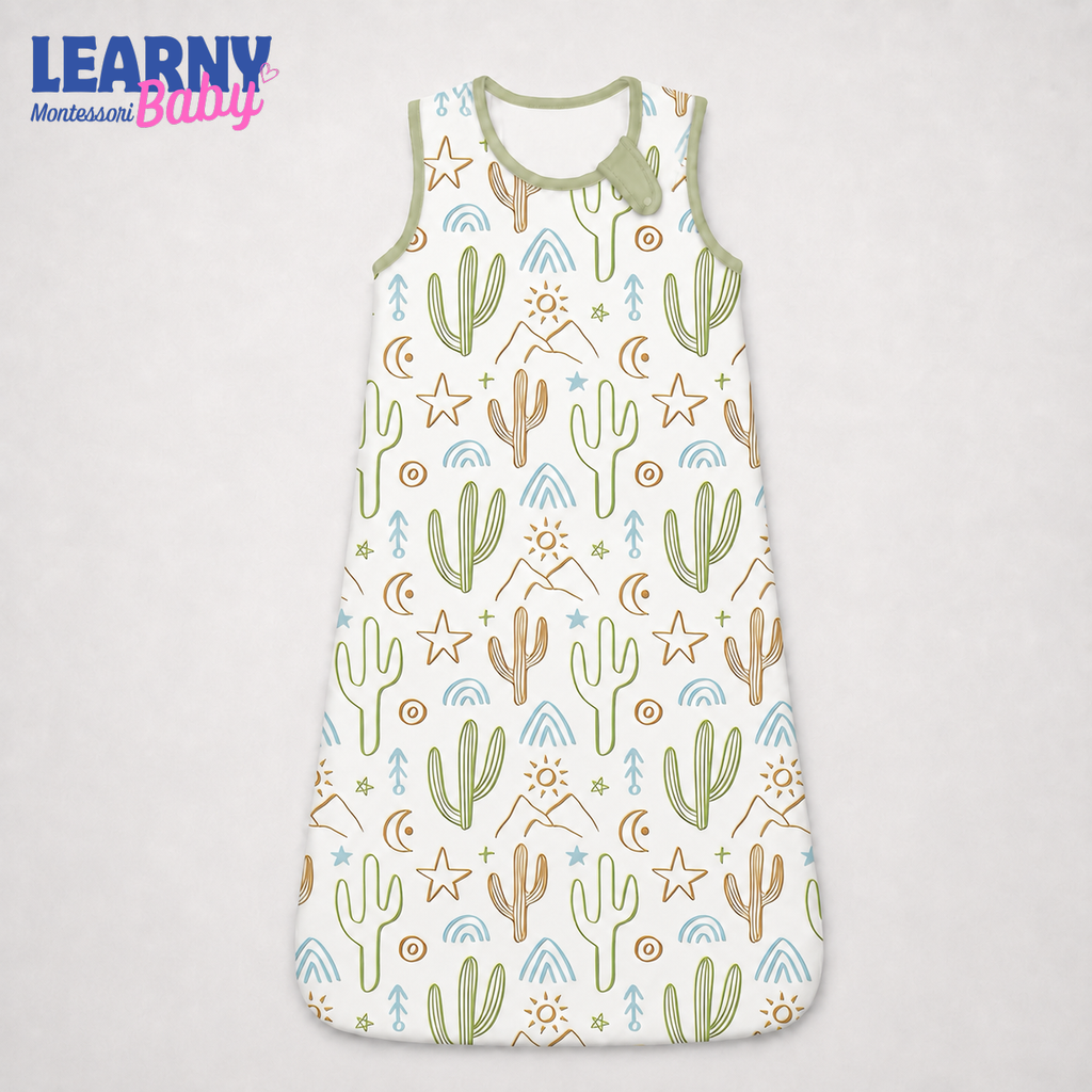 Desert Cactus Bamboo Baby Sleep Sack, Southwestern Wearable Blanket for Infant and Toddler, Boho Nursery Gift