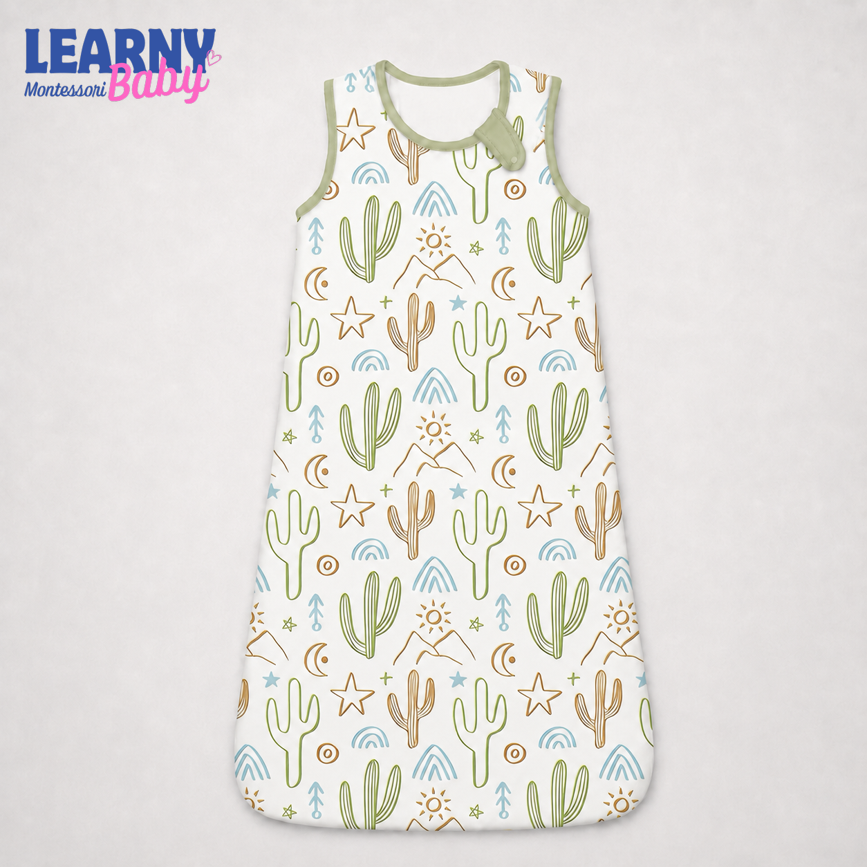 Desert Cactus Bamboo Baby Sleep Sack, Southwestern Wearable Blanket for Infant and Toddler, Boho Nursery Gift