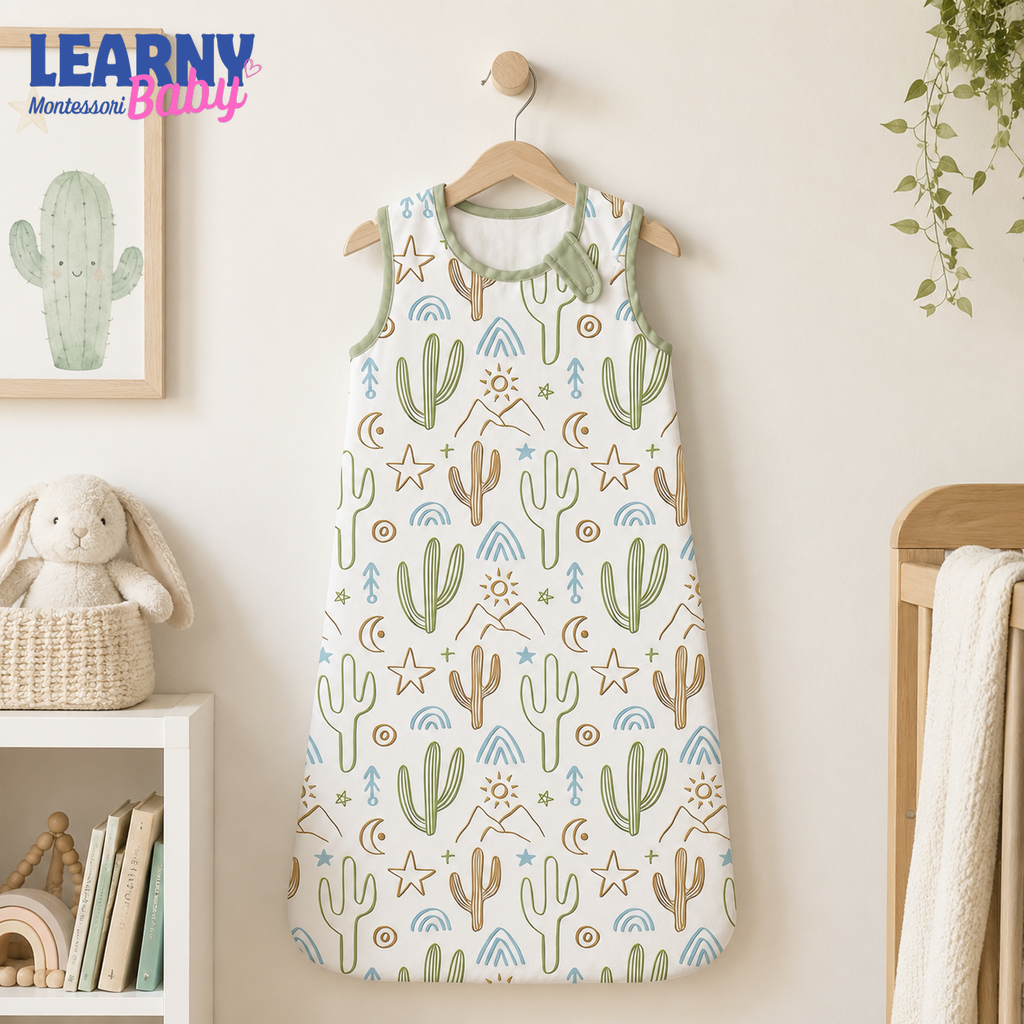 Desert Cactus Bamboo Baby Sleep Sack, Southwestern Wearable Blanket for Infant and Toddler, Boho Nursery Gift