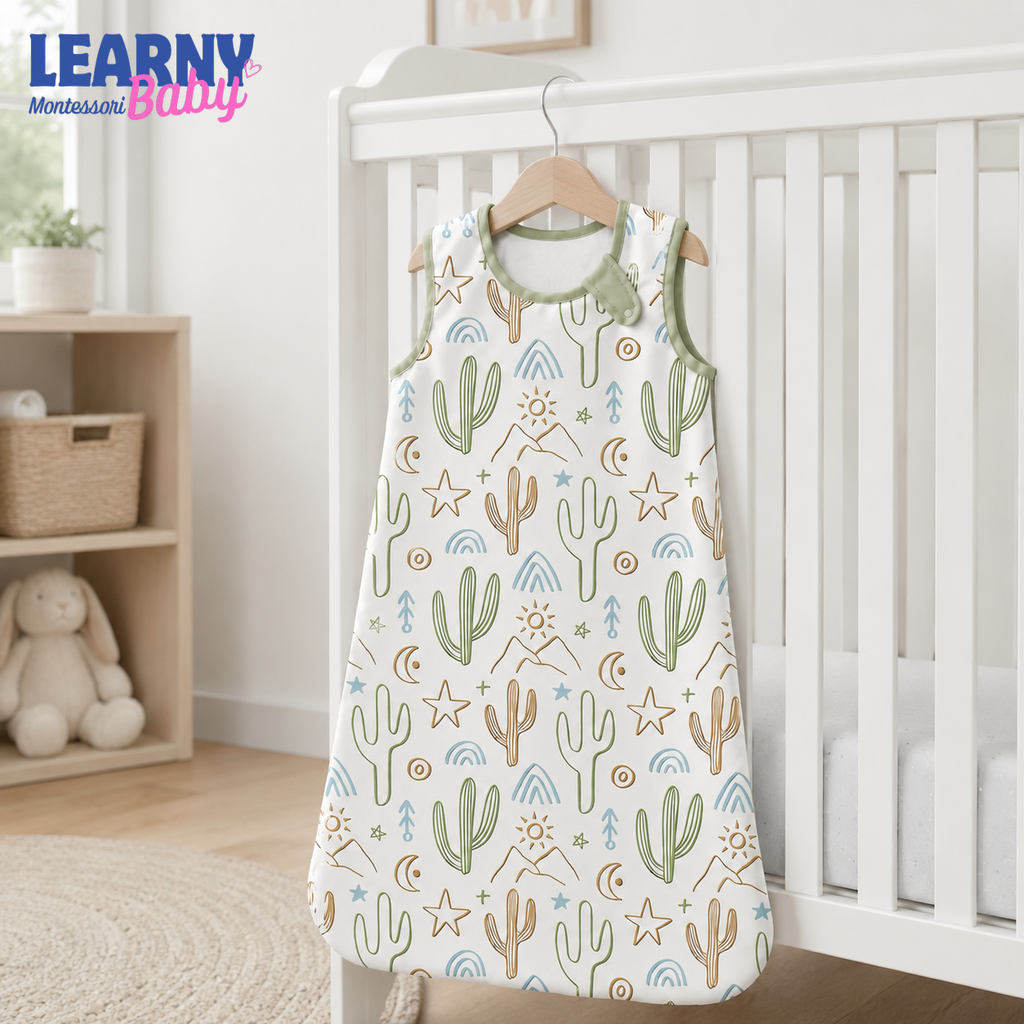 Desert Cactus Bamboo Baby Sleep Sack, Southwestern Wearable Blanket for Infant and Toddler, Boho Nursery Gift