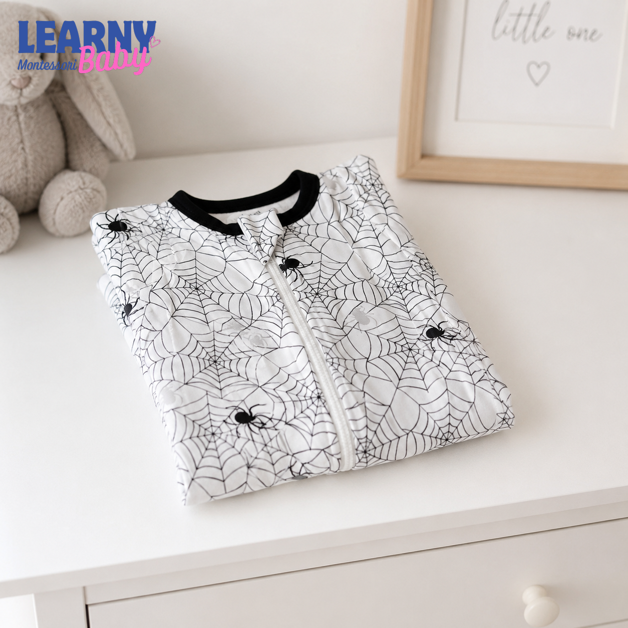 Spider Web Bamboo Zippy Footie – Halloween Baby Pajamas