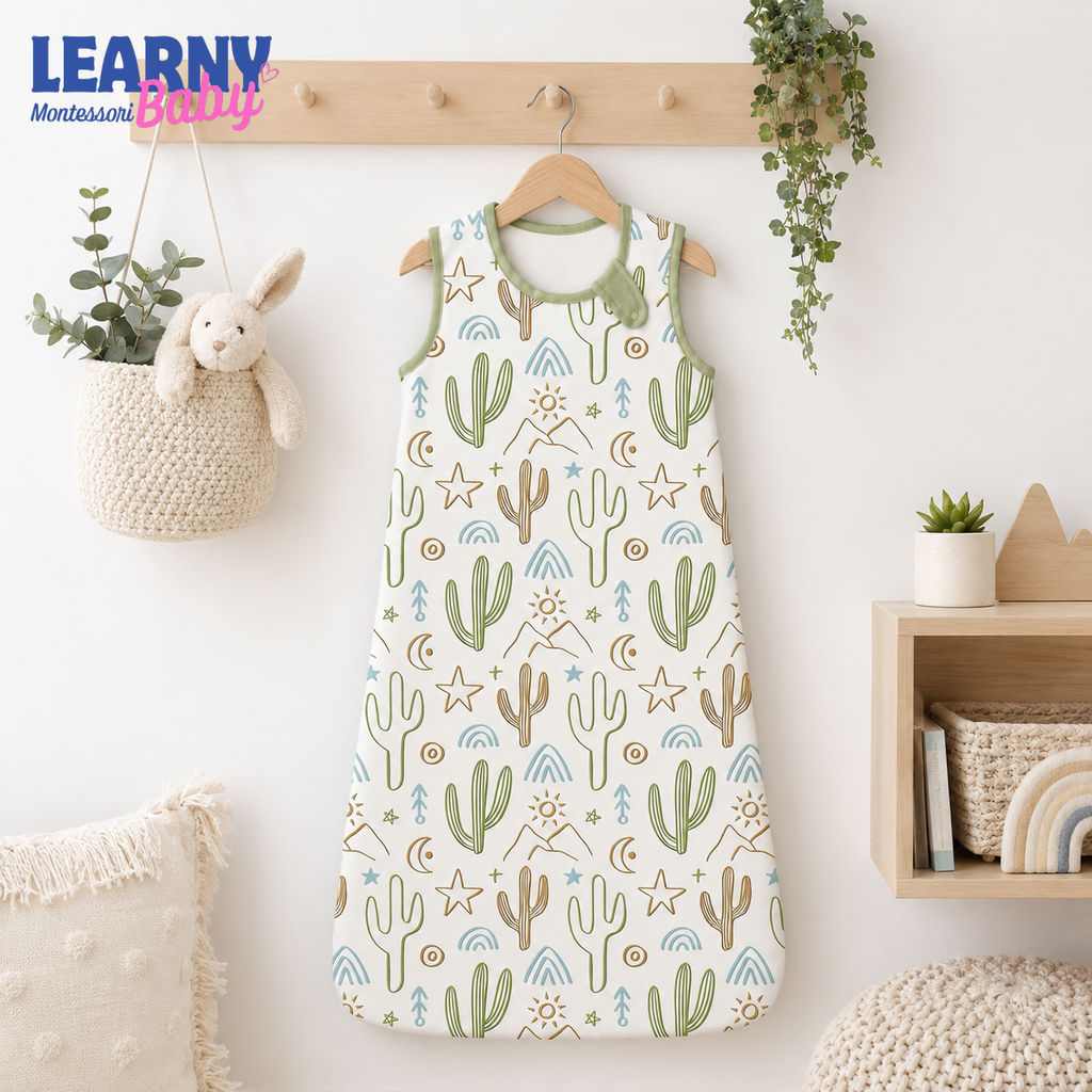 Desert Cactus Bamboo Baby Sleep Sack, Southwestern Wearable Blanket for Infant and Toddler, Boho Nursery Gift