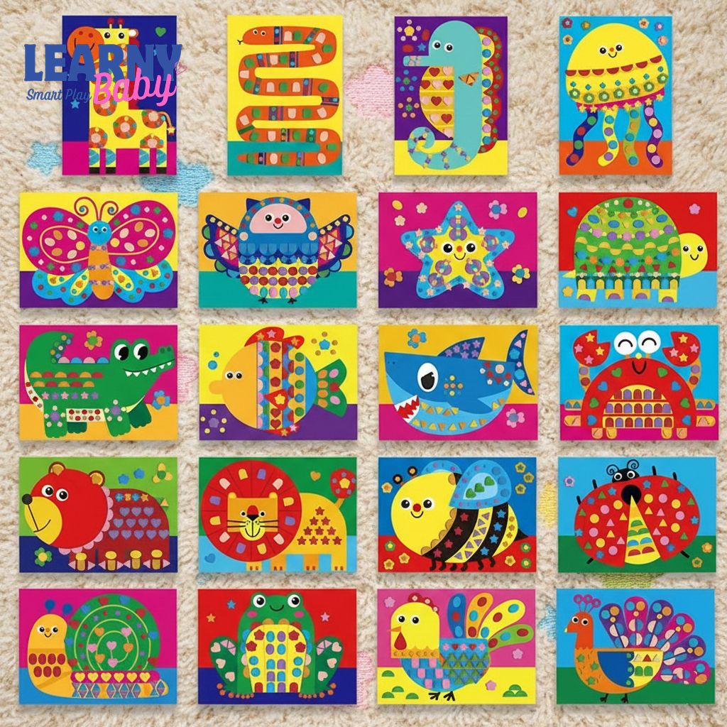 Foam Sticker Art Activity for Kids, Cute Animal & Sealife 3D Stickers (800+),Mess-Free Creative Play, Ages 3–8