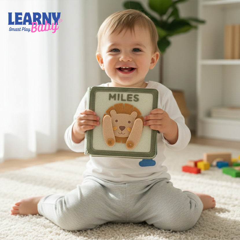 Personalized Felt Quiet Book for Toddlers – Custom Name Sensory Busy Book, Educational Soft Activity Book for Kids