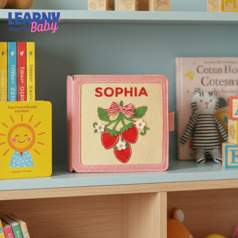 Personalized Christmas gift for baby, Handmade felt quiet book, Customized soft Montessori-inspired toy, First birthday present, Busy book