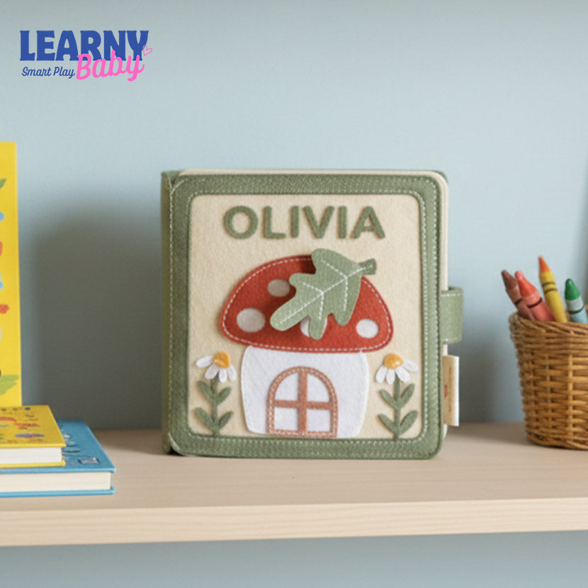 Custom Name Felt Quiet Book for Toddlers, Personalized Sensory Activity Book, Montessori Soft Busy Book for Kids
