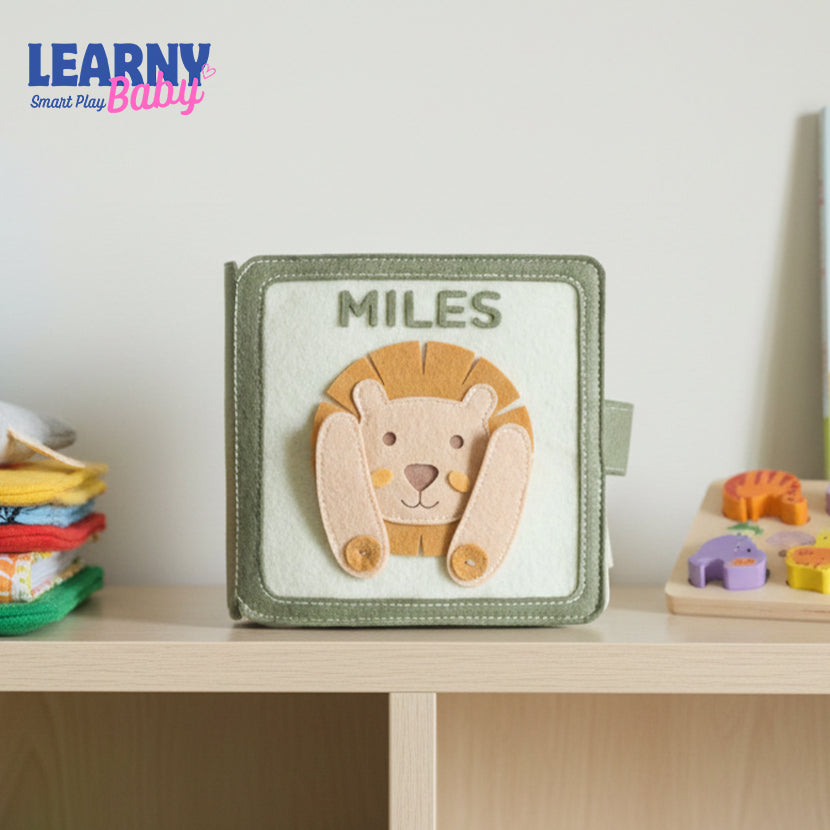 Personalized Felt Quiet Book for Toddlers – Custom Name Sensory Busy Book, Educational Soft Activity Book for Kids