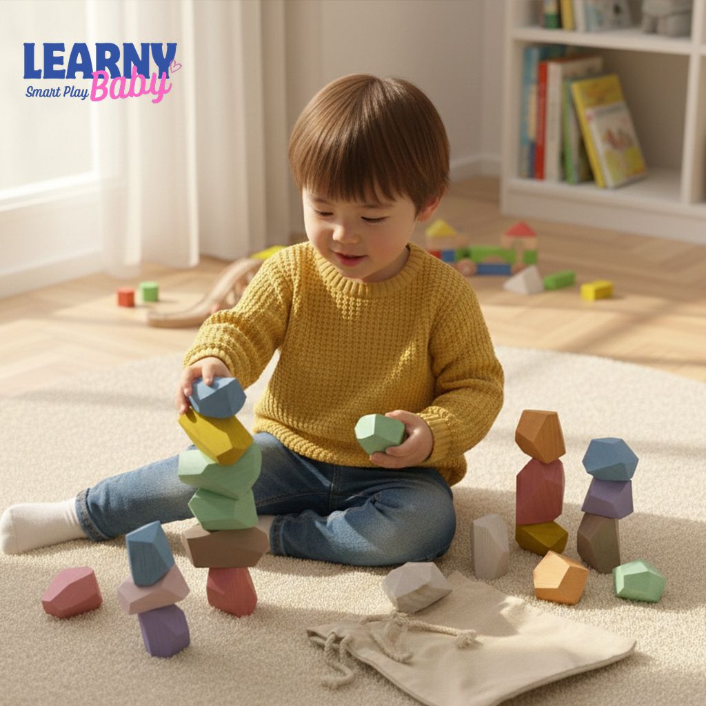 Wooden Balancing Stones Toy – Montessori Tumi-Ishi Balance Blocks | Creative Stacking & Fine Motor Skills, Ages 2–6