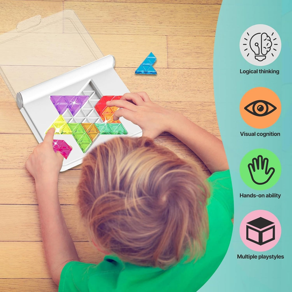 Advanced Logic Puzzle Tabletop Game for Kids, Shape & Color Brain Training Toy, Logical Thinking Skills, Ages 5–10