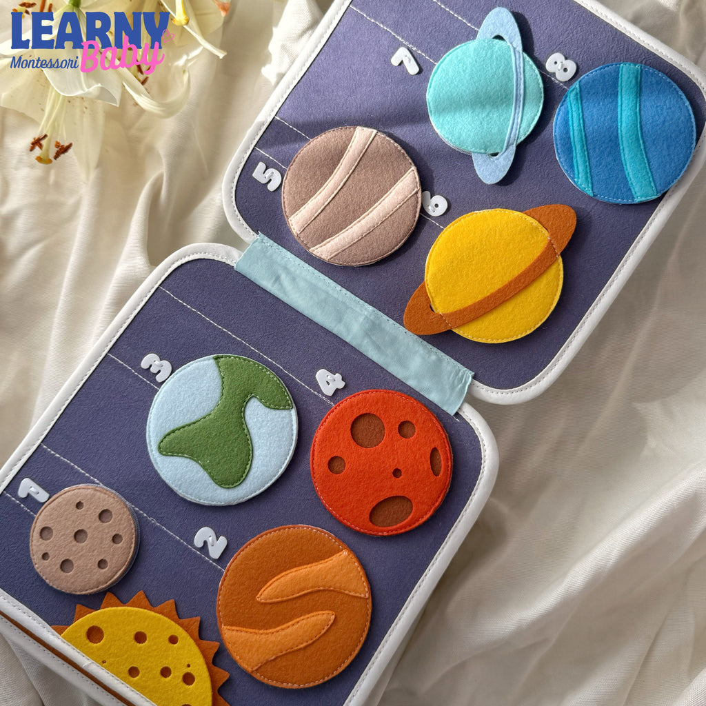 Space Quiet Book for Toddlers, Outer Space Busy Book, Montessori Travel Toy, Educational Sensory Activity Book, Space Gift for Kids