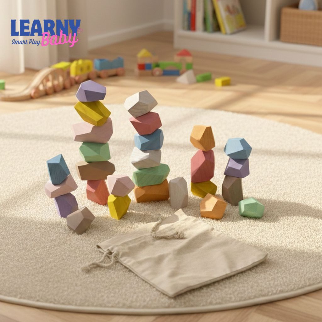 Wooden Balancing Stones Toy – Montessori Tumi-Ishi Balance Blocks | Creative Stacking & Fine Motor Skills, Ages 2–6