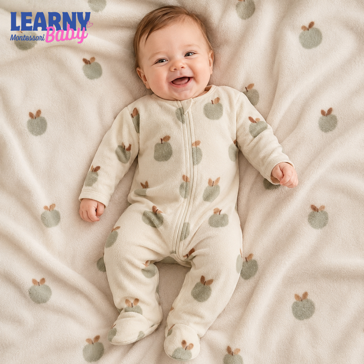 Sage Apple Bamboo Baby Zippy Footie – Unisex Infant Sleepwear