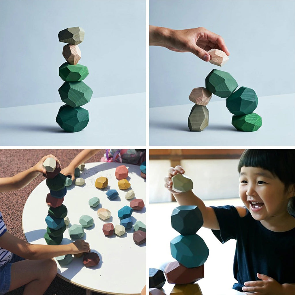 Wooden Balancing Stones Toy – Montessori Tumi-Ishi Balance Blocks | Creative Stacking & Fine Motor Skills, Ages 2–6