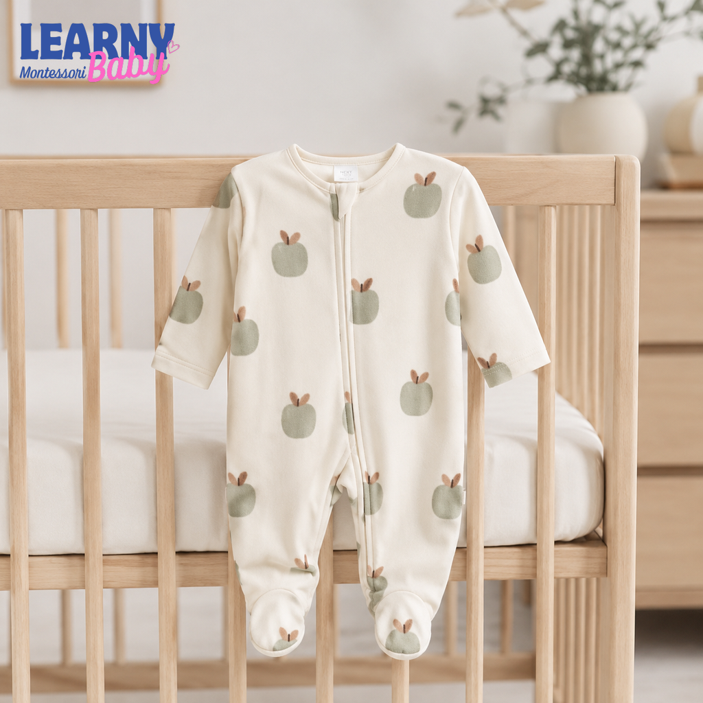 Sage Apple Bamboo Baby Zippy Footie – Unisex Infant Sleepwear