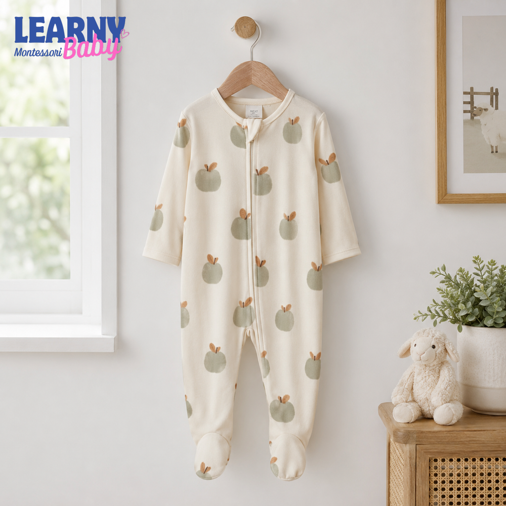 Sage Apple Bamboo Baby Zippy Footie – Unisex Infant Sleepwear