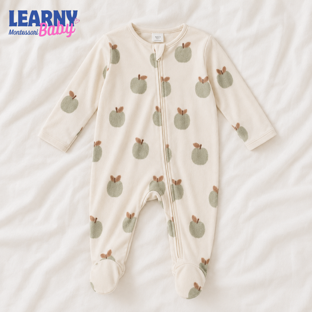 Sage Apple Bamboo Baby Zippy Footie – Unisex Infant Sleepwear