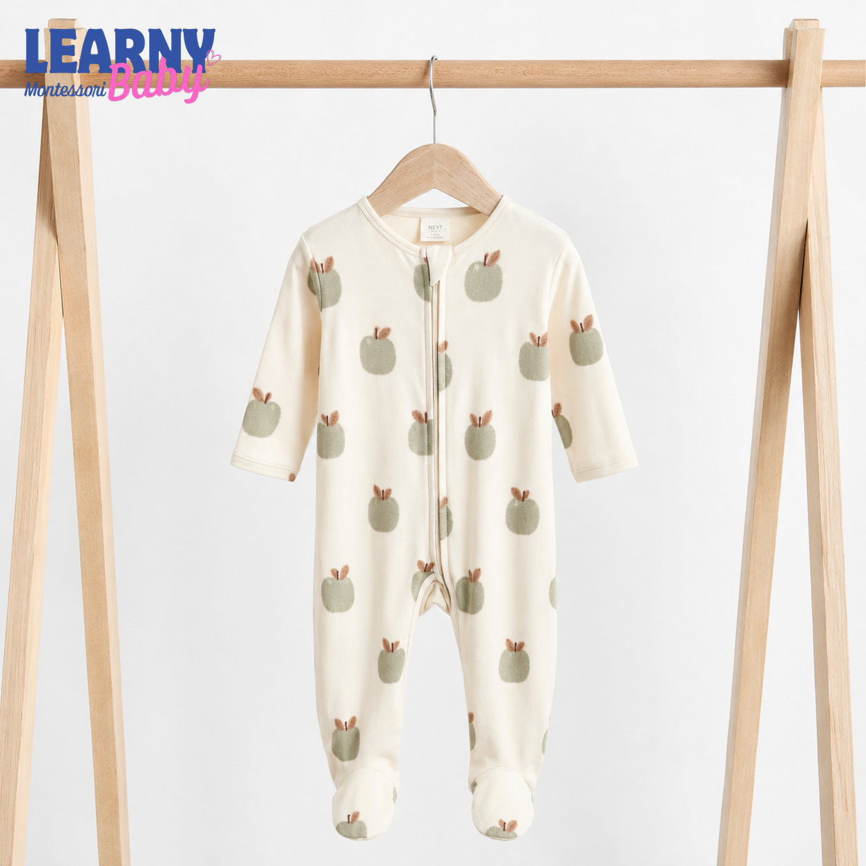 Sage Apple Bamboo Baby Zippy Footie – Unisex Infant Sleepwear