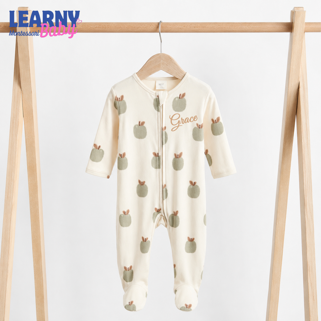 Sage Apple Bamboo Baby Zippy Footie – Unisex Infant Sleepwear