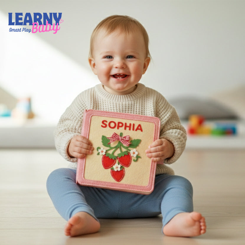 Personalized Christmas gift for baby, Handmade felt quiet book, Customized soft Montessori-inspired toy, First birthday present, Busy book