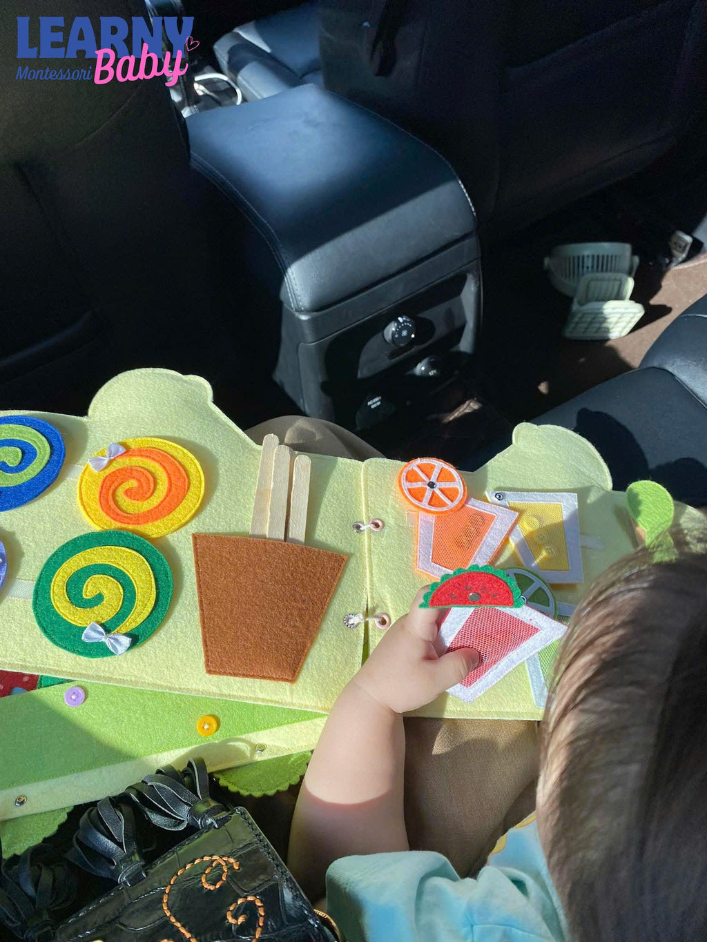 Ice Cream Busy Book for Toddlers, Felt Quiet Book Ice Cream Truck, Montessori Sensory Toy, Fine Motor Skills Toy, Toddler Travel Toy QBLB47