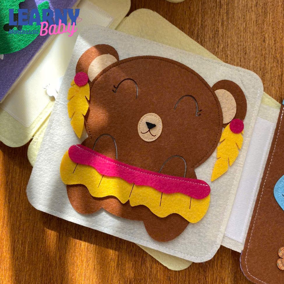 Personalized Jungle Animal Busy Book, Felt Quiet Book, Montessori Felt Toy, Toddler Sensory Activity, Preschool Learning Gift, Kids Gift QBLB49