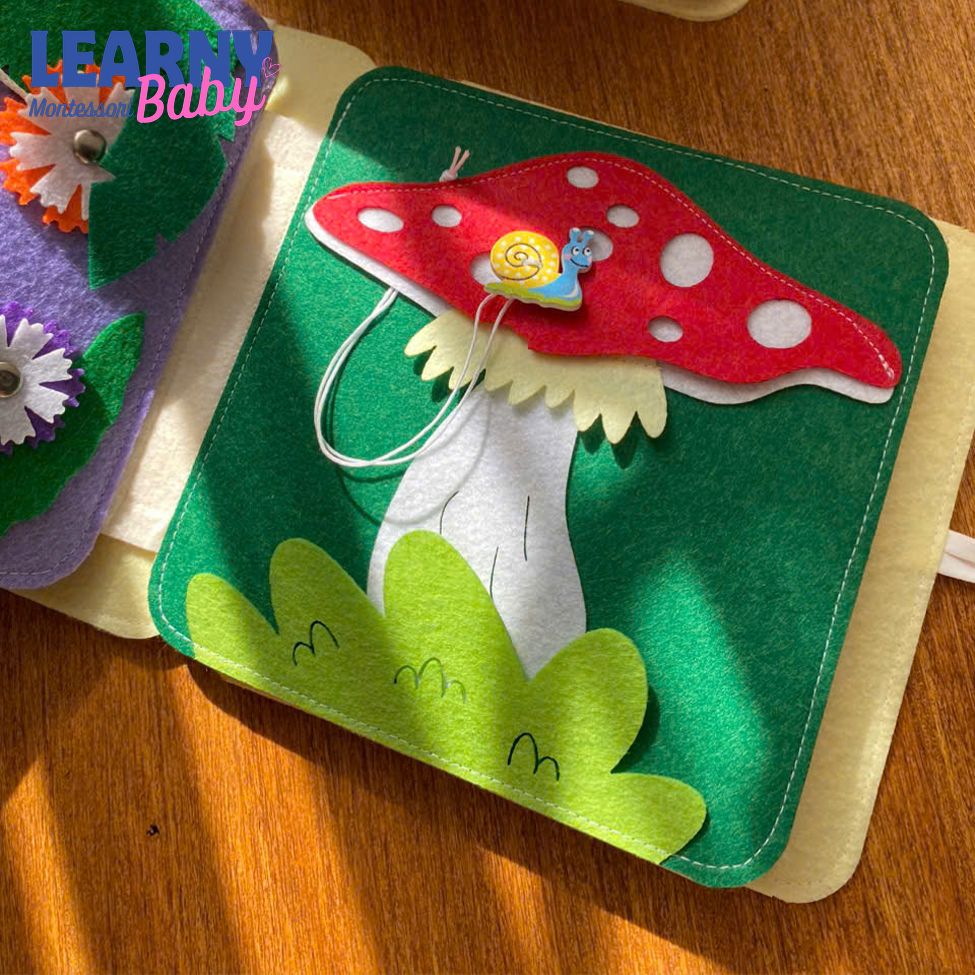Personalized Jungle Animal Busy Book, Felt Quiet Book, Montessori Felt Toy, Toddler Sensory Activity, Preschool Learning Gift, Kids Gift QBLB49