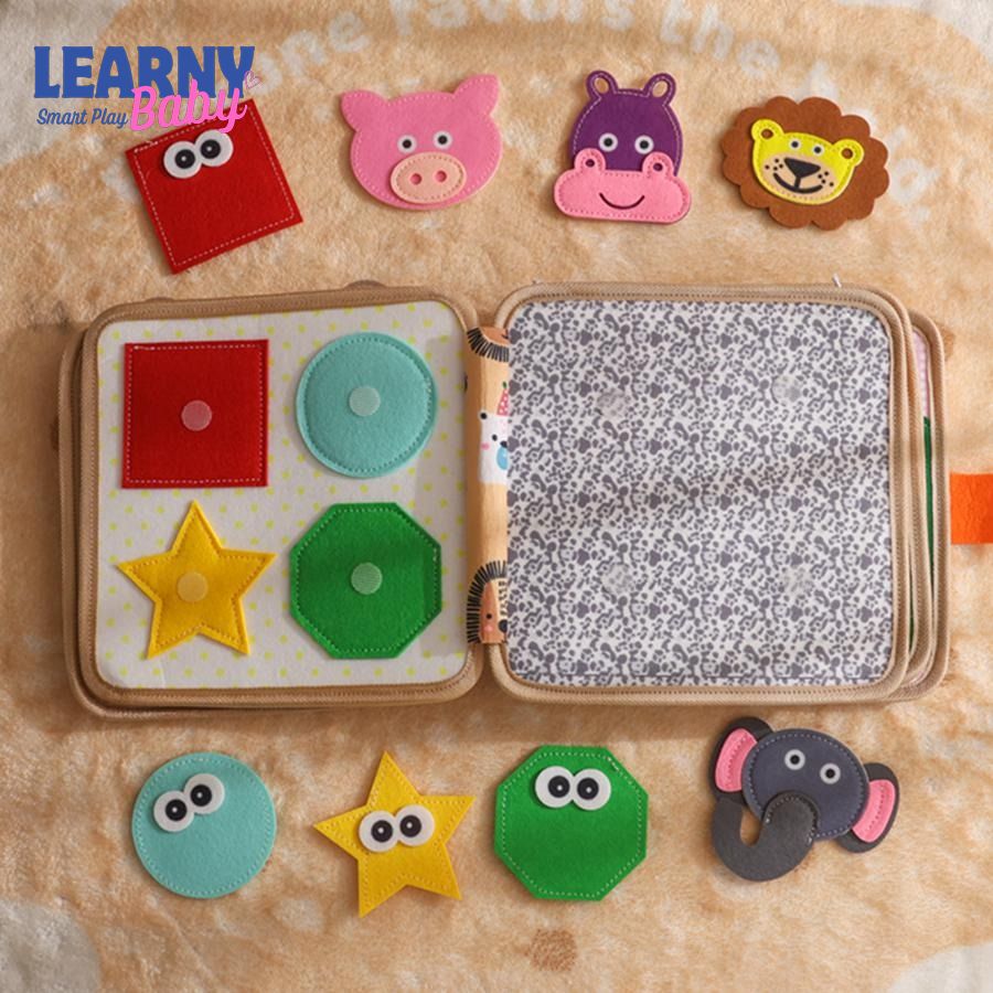 Giraffe Quiet Book – Montessori Felt Activity Book for Toddlers, Montessori Soft Activity Book for Kids