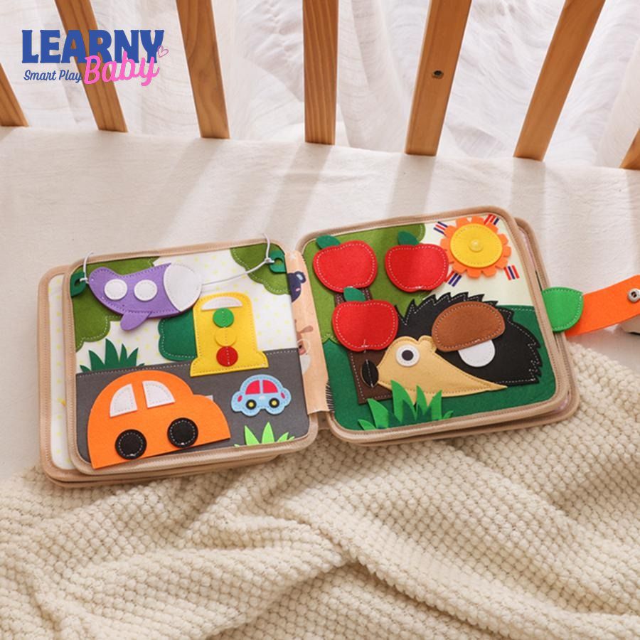 Giraffe Quiet Book – Montessori Felt Activity Book for Toddlers, Montessori Soft Activity Book for Kids