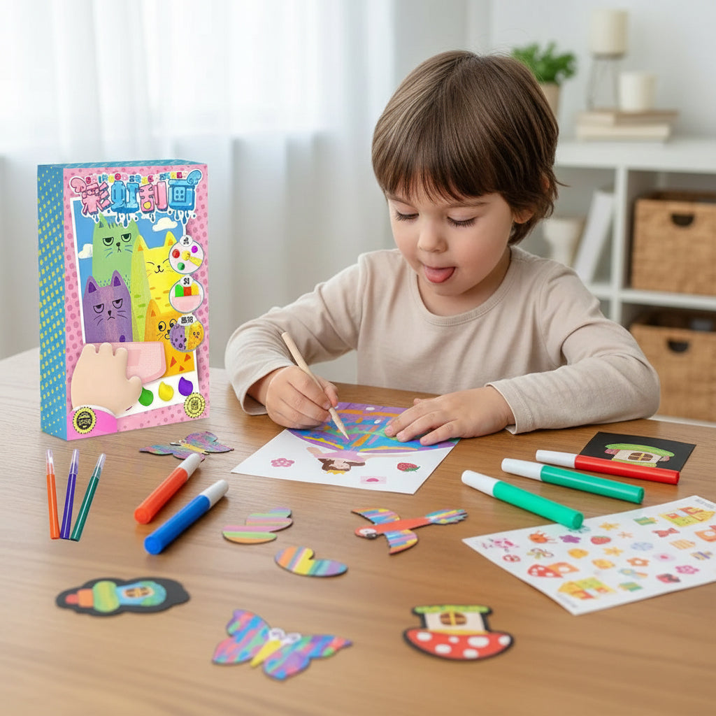 Rainbow Magic Scratch Art Set, Reveal Colors & Improve Focus, For Kids Ages 4–9