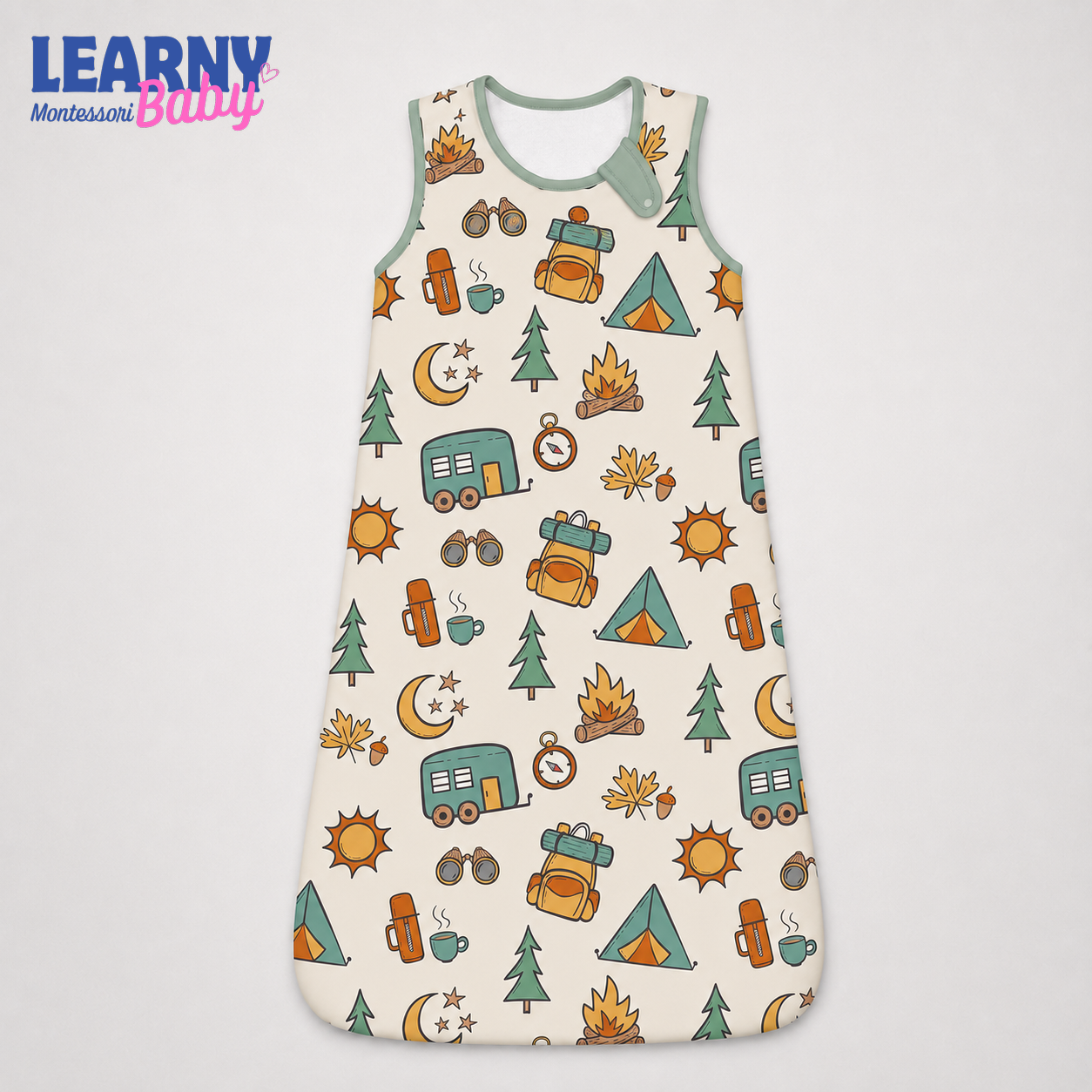 Camping Bamboo Baby Sleep Sack, Camper Tent and Pine Tree Wearable Blanket for Infant and Toddler, Adventure Nursery