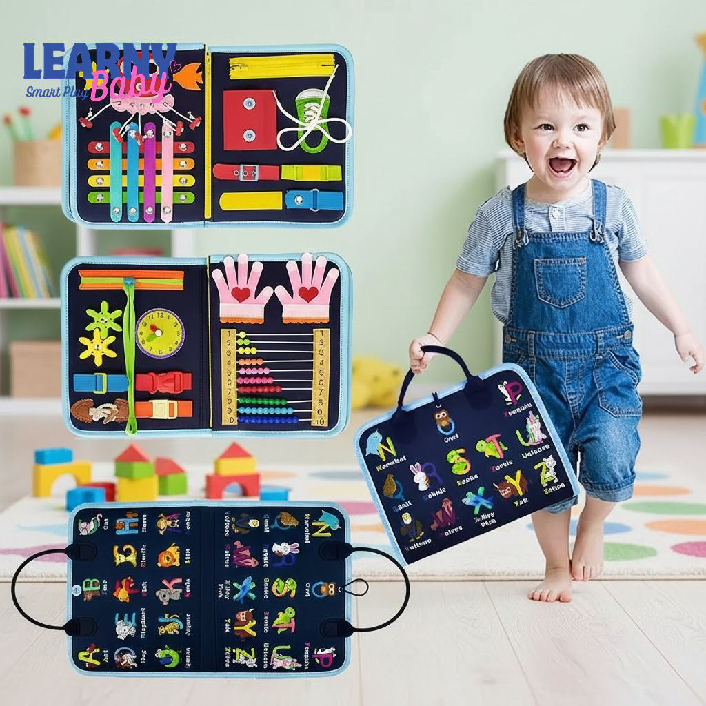 Kids Busy Board Toy – Enhances Fine Motor Skills, Fun Learning Game for Home & Classroom, Travel Toy, Birthday Gift for Boys and