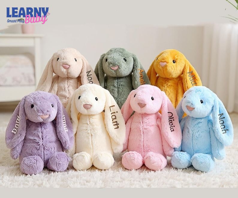 Baby Shower Gift, Custom Monogrammed Bunny Rabbit, Personalized Embroidered Bunny, Soft Plush Toy, Baby Gift, Newborn Gift, Flower Girl Gift